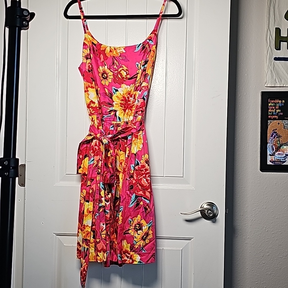 Isaac Mizrahi sz 12 pink/red floral dress